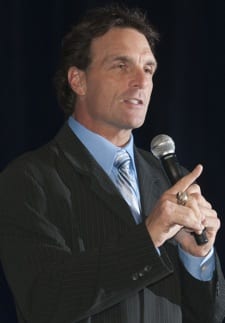 Doug Flutie speaks during the MMA Annual Meeting on Jan. 21 in Boston.
