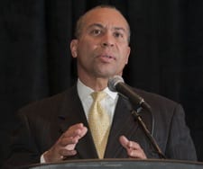 Gov. Deval Patrick chose the opening session of the MMA Annual Meeting on Jan. 21 to unveil his proposal to address soaring municipal health insurance costs.