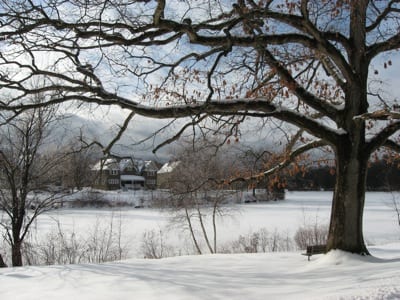 MMA 2010 photo calendar - February: âHopedale Pond,â Hopedale, by Marion Miller