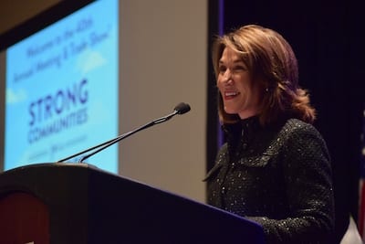 Lt. Gov. Karyn Polito addresses local officials from across state during the MMA’s 40th Annual Meeting & Trade Show.
