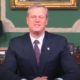 Gov. Charlie Baker addresses local leaders during the virtual MMA Annual Meeting & Trade Show on Jan. 22.