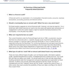 An Overview of Municipal Audits - Frequently Asked Questions
