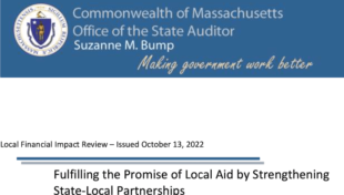 Auditor’s report highlights importance of local aid and full funding of education, munic...