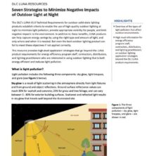 Seven Strategies to Minimize Negative Impacts of Outdoor Light at Night