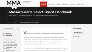 MSA launches online Handbook for Massachusetts Select Board Members