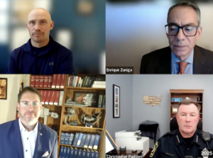four men from screenshots during a webinar